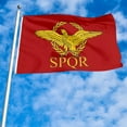 thumbnail image 3 of Dutern Double Sided Roman Empire Senate and People of Rome Flag Banner 3 Ply with Brass Grommets 2x3 Feet, 3 of 4