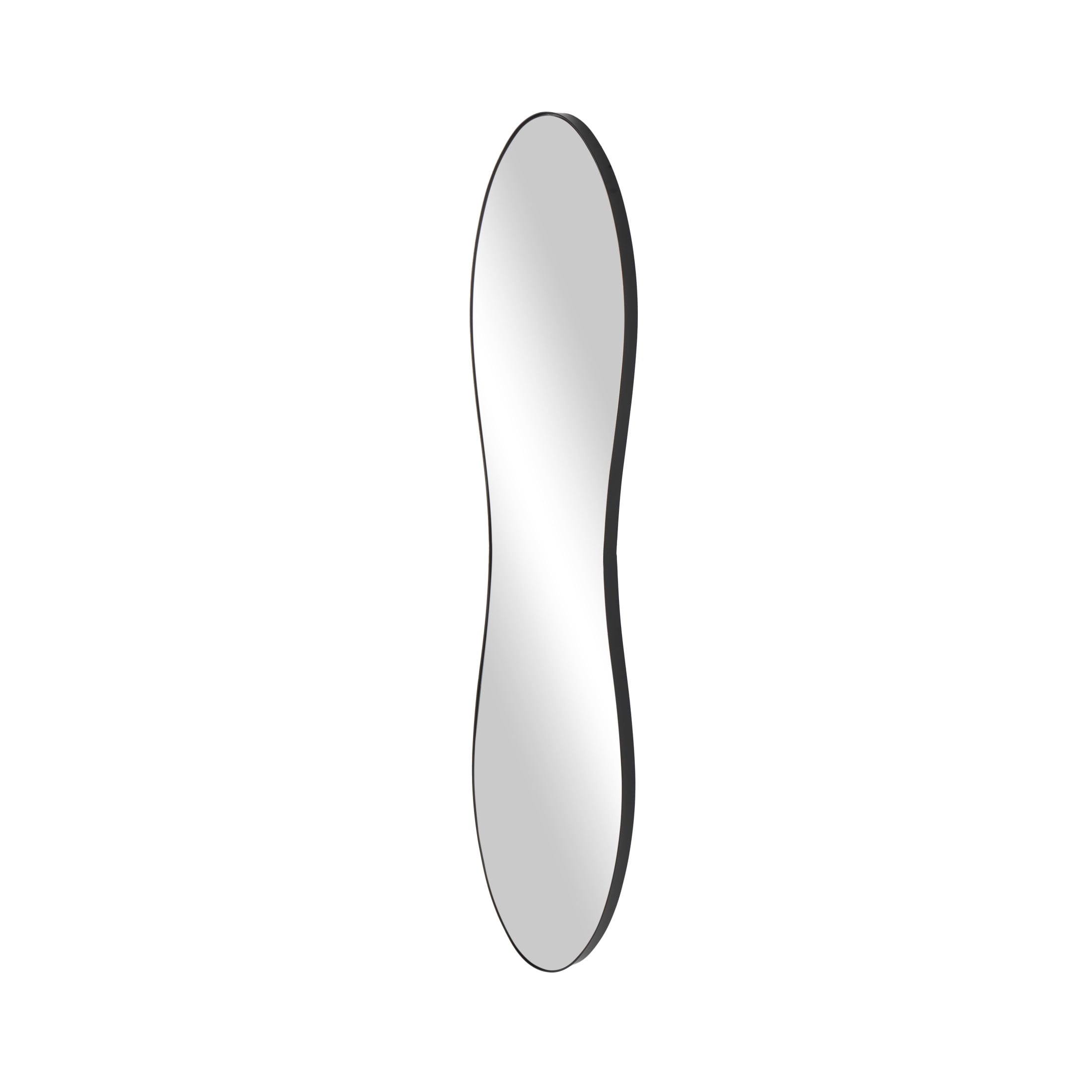 DecMode 9" x 45" Black Wavy Wall Mirror