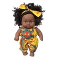 thumbnail image 4 of Reborn Black Baby Doll Muñeca de vinilo de silicona completa con cabello rizado (amarillo en general) Ehuebsd libre de BPA, 4 of 8