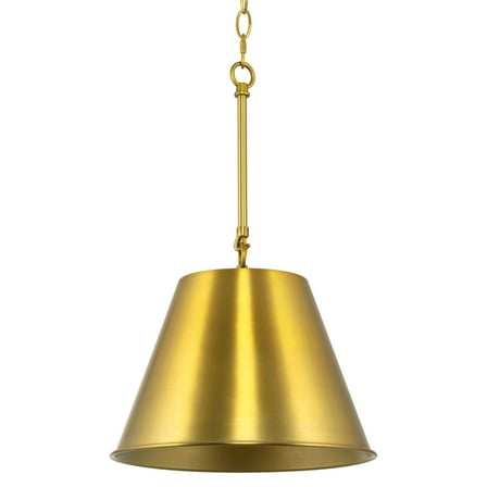 Kira Home Vida 12" Modern Industrial Pendant Light   Metal Empire Shade, Adjustable Hanging Height, Warm Brass Finish