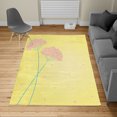 thumbnail image 2 of Allium Flower Turkish Area Rug, Floral Design with Swirl Lines Falling Leaves Autumn Inspired, Soft Carpet for Living Room Decor with Distressed Look, 4' X 5.7', Yellow Teal, by Ambesonne, 2 of 4