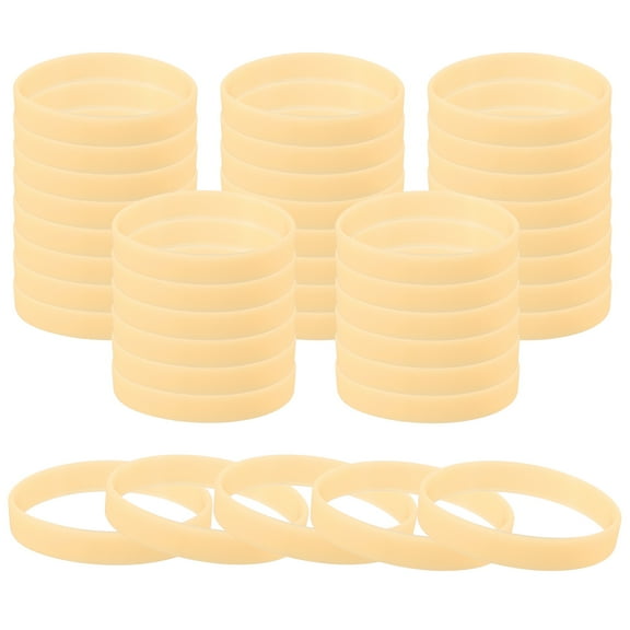 Uxcell Glow in the Dark Bracelets, 60 Pcs Unisex Silicone Sports Glow Wristbands for Party Fashion Decorations Orange