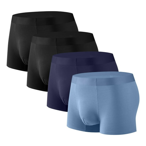 Posijego Mens Boxer Briefs 4 Pack Underwear for Men Solid Color Soft Breathable Seamless Underpants