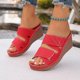 thumbnail image 5 of Mujeres Zapatillas de Verano Moda Casual Color Sólido Boca de Peces Zapatillas de Cuña de Fondo Grueso, 5 of 9