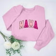 thumbnail image 2 of Penkiiy Mama Sweatshirt Women Oversize Glitter Patch Mama Crewneck Sweatshirts Mama Print Long Sleeve Loose Fashion Pullover XL Pink, 2 of 7