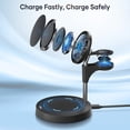 thumbnail image 3 of Cincofelia 3 in 1 Wireless Charger, Fast Charger, Charging Station for iPhone 14 13 12 Pro/Pro Max/Plus/mini, Apple Watch Charger, Charging Stand Dock for AirPods, Black, 3 of 8