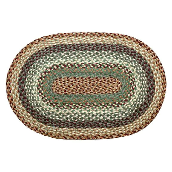 Home Indoor Decorative Jute C-413 Buttermilk, Cranberry Oval Braided Rug 6'x9'