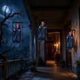 thumbnail image 4 of Diceymbol Halloween Hanging Caged Skeleton Ghost Prop with Glowing Red Eyes for Yard Patio Garden Walkway Outdoor Hanging Decor 16 Inch, 4 of 7