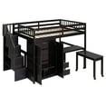 thumbnail image 6 of Newest Full Size Loft Bed with Stairs, Bookshelf, Drawers, DeskWardrobe – Space-Saving Multifunctional Furniture for Teens-Espresso, 6 of 9