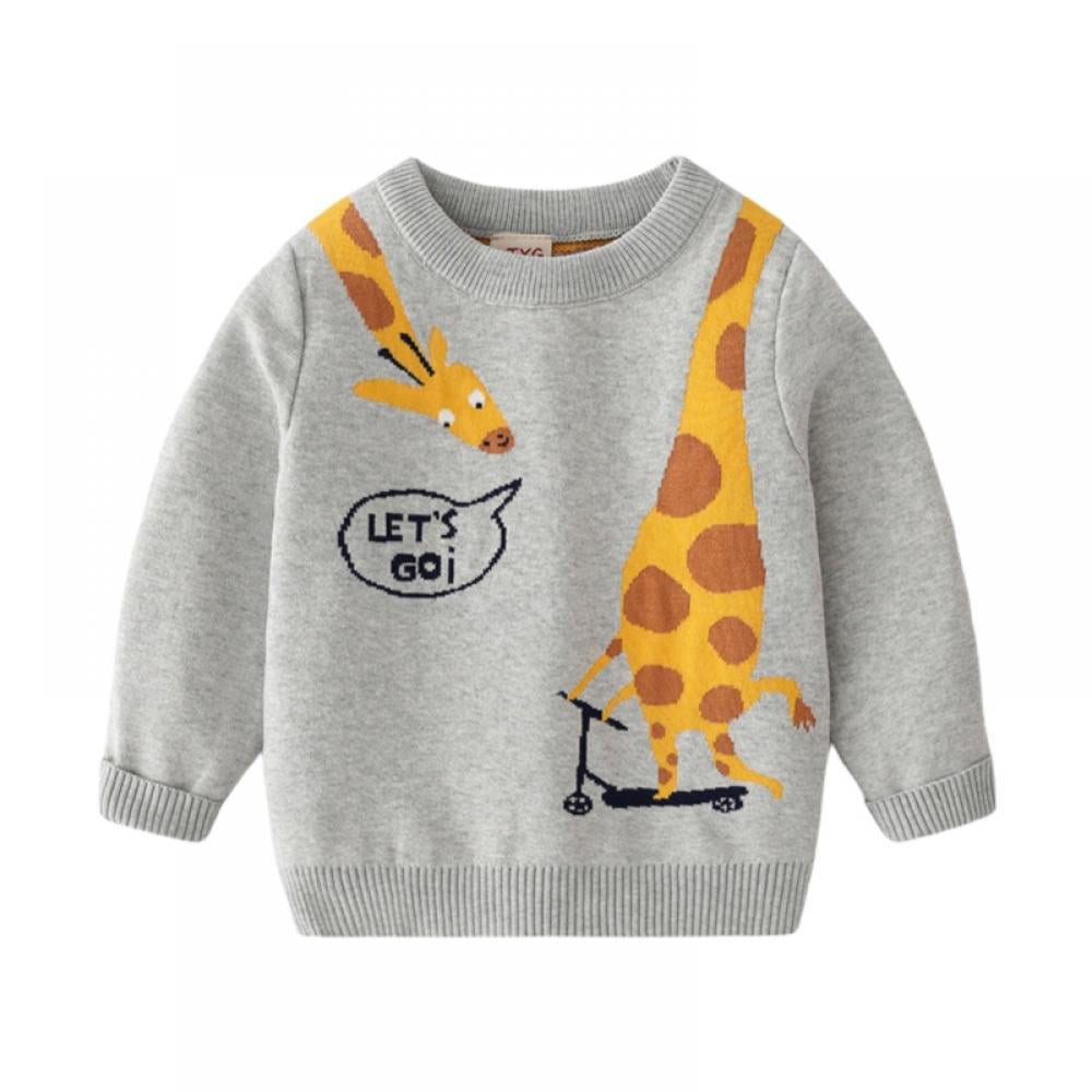 Mothercare Baby Boys Giraffe Jumper Blue White Knitted Sweater Winter Autumn 