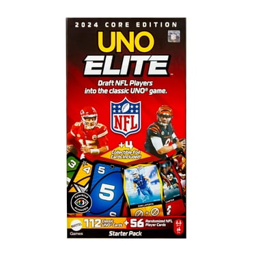 UNO Elite NFL Card Game with 4 Collectible Foil Cards for Kids, Fans, Adults & Family Night (Walmart Exclusive)