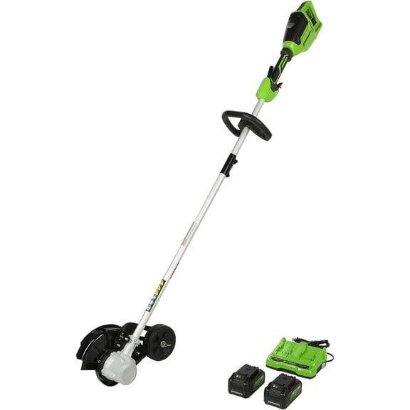 Greenworks 48V 2 x 24V 8" Brushless Cordless Edger, 2 4.0Ah USB Batteries and Dual Port Rapid Charger Included