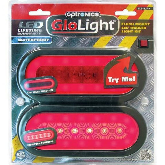 Optronics LED GloLight 6" Oval Trailer Light Kit PL-3 Connection