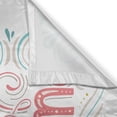 thumbnail image 3 of Ambesonne Saying Kitchen Curtains, Hand Drawn Swirls Curls, 55"x39", Dark Coral Pale Blue, 3 of 3