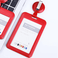 thumbnail image 3 of Retractable Badge Holders, Hard Plastic Sliding ID Badge Holder with Retractable Badge Reel Clips , 3 Pack Red, 3 of 6