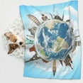 thumbnail image 6 of Yiaed World Travel Print Dog Blankets-Cat Blanket Washable for Couch Protection,Puppy Blanket, Soft Plush Reversible Throw Furniture Protector-, 6 of 8