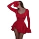 thumbnail image 3 of Vestido Gótico para Mujer, Acampanada, Cintura Corta, Larga, Corte A, Estilo Vintage Rojo M, 3 of 10