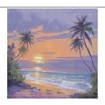 thumbnail image 3 of Beach Sunset Shower Curtain for Bathroom Fabric Waterproof Shower Curtain with 12 Plastic Hooks for Home Hotel Bath Decor 72"W x 96"L (Pack of 1), 3 of 6