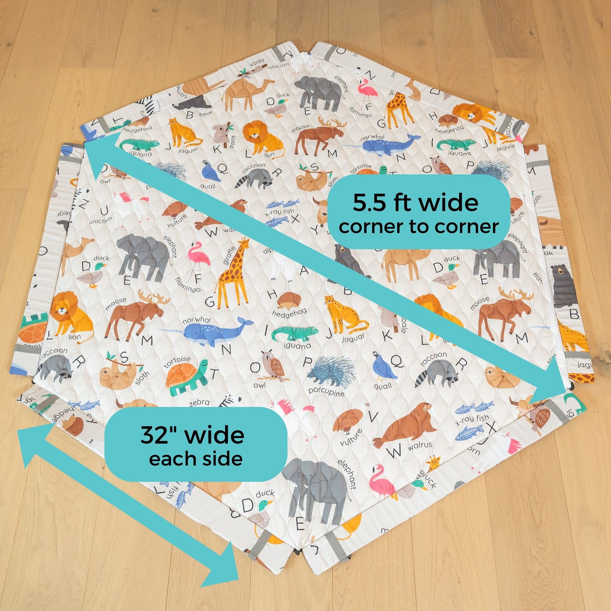 Toddleroo by North States SecureMat Playmat for Superyards, Animal Alphabet