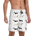 thumbnail image 2 of Kdxio Dachshund Dog Print Mens Sleep Shorts Bottoms Soft Comfy Pajama Wear Pants with Drawstring Pockets, 2 of 7