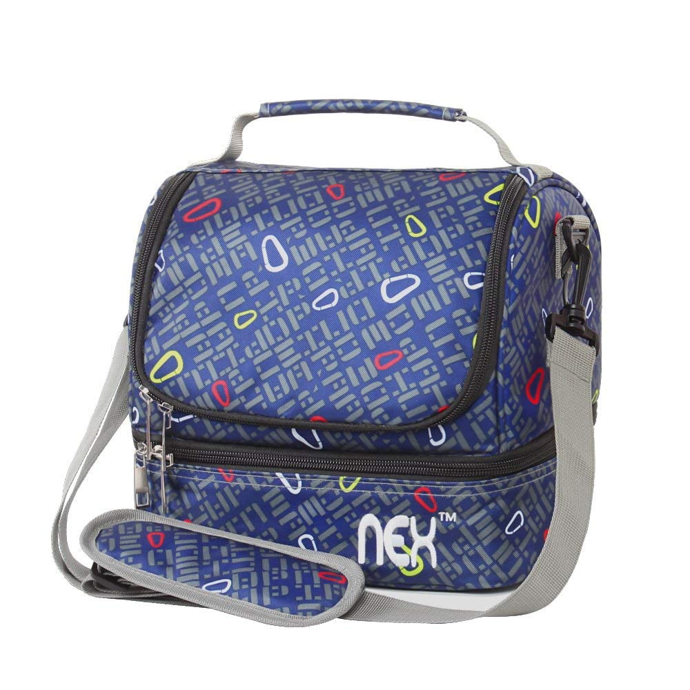 NEX Double Cooler Lunch Box Insulated Tote with Large Capacity