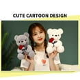 thumbnail image 4 of Gift 9.1" Valentines Day Stuffed Animals Teddy Bear with Rose, Large Rose Bear Valentines Day Gift Plush Toy Cartoon Cuddly Doll Birthday Party Holiday Wedding Decor Gift Stuffed Animals, 4 of 10