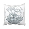 thumbnail image 1 of BSDHOME Blue Porpoise Dolphin Dots Outline White Abstract Cartoon Circle Cloud Drawing Fish Pillowcase Cover 18x18 inch, 1 of 1