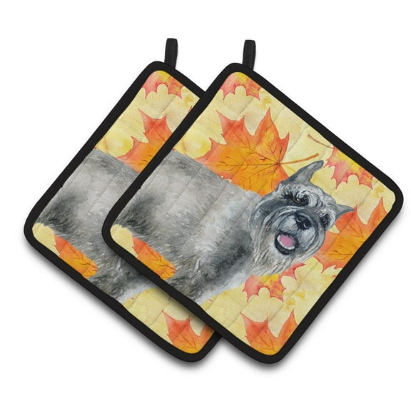 Caroline's Treasures Schnauzer Fall Pair of Pot Holders