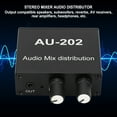 thumbnail image 4 of Distribuidor Mixto De Audio, Plug And Play aleación De Aluminio 2 Entradas 2 Salidas Buena Disipación De Calor Mezclador Estéreo Distribuidor De Audio Para Auriculares, 4 of 7