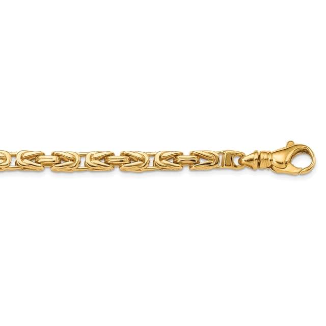14K Yellow Gold 4.75mm Polished Byzantine Link Chain