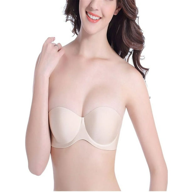 One Piece Strapless Bras Push Up For Women Lift Brassiere Seamless  Invisible Bra