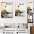 thumbnail image 4 of Designart "Minimalistic Beige Lighthouse On The Horizon" Beach Light House Canvas Wall Art, 4 of 7