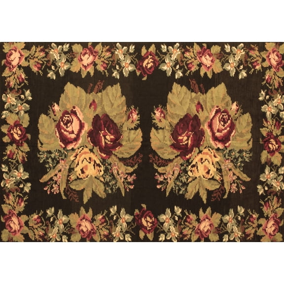 Ahgly Company Indoor Rectangle Persian Brown Traditional Area Rugs, 5' x 7'