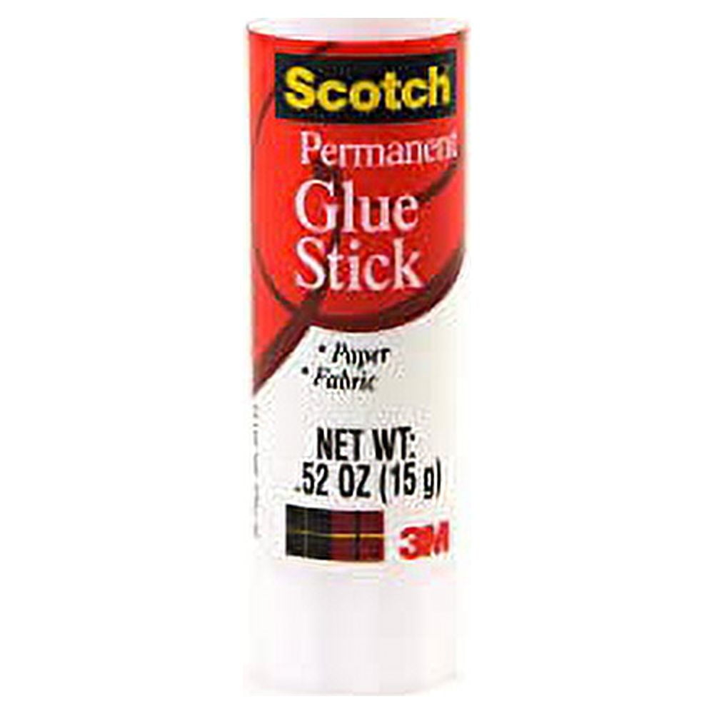 3M Scotch Permanent Glue Stick, White, .45 oz. 