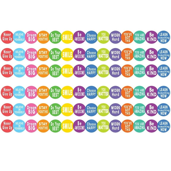 Teacher Created Resources Colorful Positive Sayings Border Trim, 35 Feet Per Pack, 6 Packs