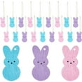 thumbnail image 1 of 3 juegos/30 piezas de adornos de madera de Pascua, conejitos de Pascua colgantes de madera, adornos de madera para árbol, decoraciones de conejos, recortes de conejos de 3,5 x 1,6 pulgadas, colgantes., 1 of 6