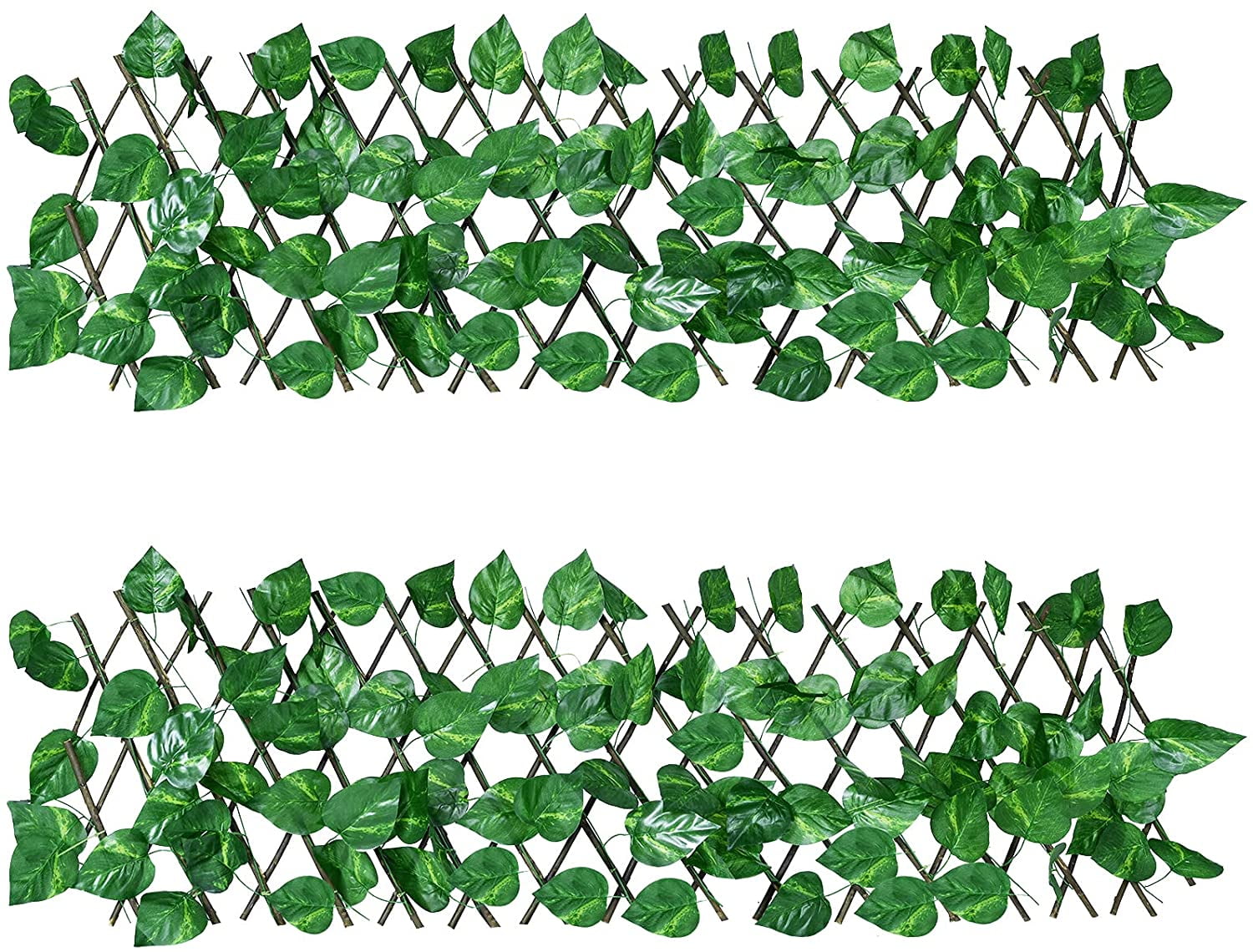 HTAIGUO 2PCS Fence Privacy Screen, Artificial Leaf Faux Ivy Expandable