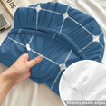 thumbnail image 4 of Queen Size Fitted Sheet Set - Blue Gingham 3 Piece Bedding Sets 16" Deep Pocket Fitted Sheet with 2 Pillowcases, Modern Minimalist Geometric Plaid Brushed Microfiber Hotel Luxury Bed Sheets, 4 of 9
