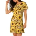 thumbnail image 2 of Naloa Abstract Leopard Print Sunflower Print Women Nightgowns,Womens Loungewear,Short Sleeve Sleepwear,Comfy Ladies Nightdress, 2 of 6