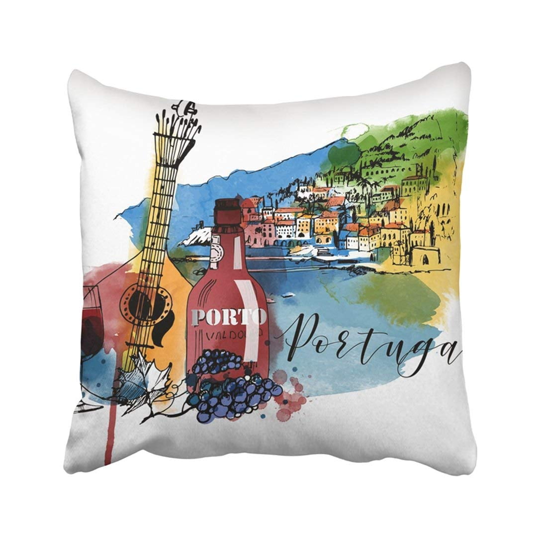 BPBOP Colorful Lisbon Portugal Landscape Watercolor Sea Travel Europe