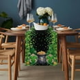 thumbnail image 2 of St. Patrick's Day Table Runner - 36 Inch Long, Kitchen Dining Table Runner Dresser Scarves, Spring Lucky Shamrocks Green Gnomes Black Farmhouse Decor for Coffee Tables Wedding Party Banquet, 2 of 8