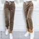 thumbnail image 5 of Pantalones deportivos casuales de terciopelo con cordones y cintura elástica para mujer, versátiles, de estilo europeo y americano, para otoño e invierno, 5 of 6