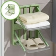 thumbnail image 2 of Djiypn Fold-Down Wall Shelf - Wall Mounted Hidden Foldable Shelf for Compact Camper Storage | 2-Tier Floating Shelf for Home, Kitchen, Bathroom, Green, 2 of 6