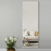 NeuType Miroir de sol noir avec support Grand miroir pleine longueur Miroir mural moderne 47"x16"