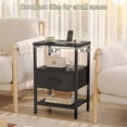 thumbnail image 5 of Nightstand with Charging Station, Adjustable Fabric Drawer, 3-Tier Bed Side Table, Night Stand for Bedroom, Storage End Table, Black, 5 of 9