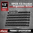 thumbnail image 2 of Socket Organizer AMM Soporte para herramientas ABS con accionamiento de 6 piezas y 1/2 pulgadas, 2 of 8