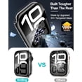 thumbnail image 3 of moogdieeo 2 Pack Case Built in Tempered Glass Screen Protector Compatible with Apple Watch Series 10 46mm, Hard PC Case Overall Protective Cover- Transparent, 3 of 12