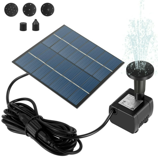 1.4W Birdbath Fountain with 8 Nozzles Portable Solar Panel Water Pump Kit Multifunctional Solar Fountain Water Pump Compact Bird Bath Solar Panel Kit Bird Bath Water Pump for Fish Tank Po