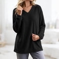 thumbnail image 6 of Yievot Women's Fleece Sweatshirts V Neck Long Sleeve Fall Top Solid Color Casual Warm Tunic Tops, 6 of 9