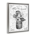 thumbnail image 2 of Stupell Industries Shabby Chic Anemone Flower French Text Fancy Floral Border Gray Floating Frame Canvas Art, 17 x 21, by Lettered and Lined, 2 of 7